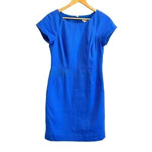 J. Crew Factory Royal Blue Short Sleeve Sheath Mini Dress